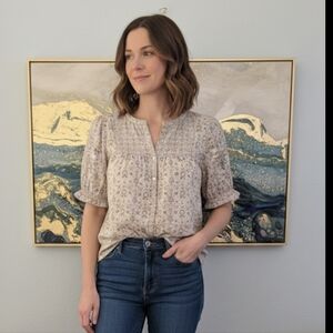 Lucky Brand  Floral Top Woman's Size L